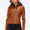 Snobbish Faux Leather Zip Up Drawstring Hooded Jacket