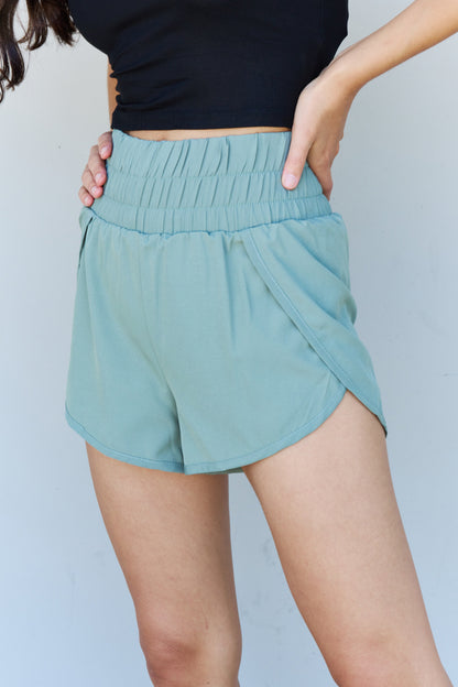 Ninexis Stay Active High Waistband Active Shorts in Pastel Blue