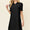 Full Size Texture Collared Neck Short Sleeve Dress