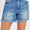 RISEN Front Slit Raw Hem Denim Shorts