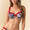 Flower Print Ruffled Bikini Set