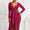 High-low Ruched Surplice Long Sleeve Dress