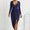 High-low Ruched Surplice Long Sleeve Dress