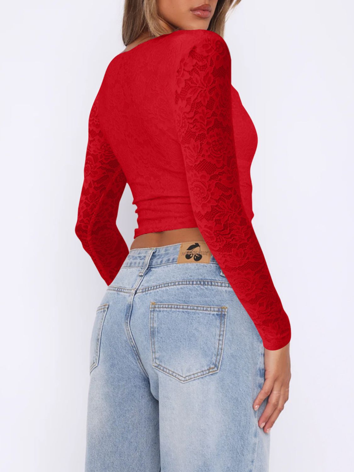 Devine V-Neck Long Sleeve Lace Top