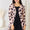 Double Take Printed Button Front Longline Cardigan