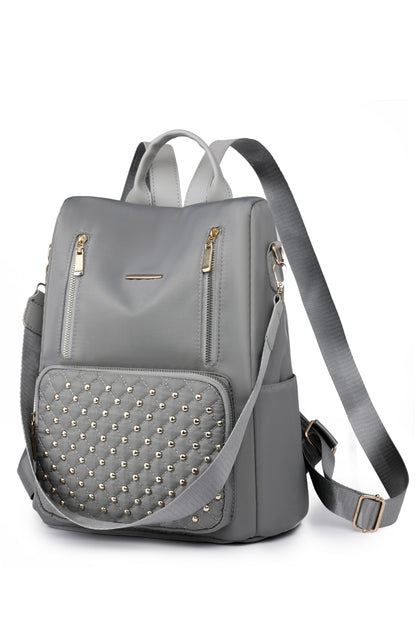 Zipper Pocket Beaded Backpack