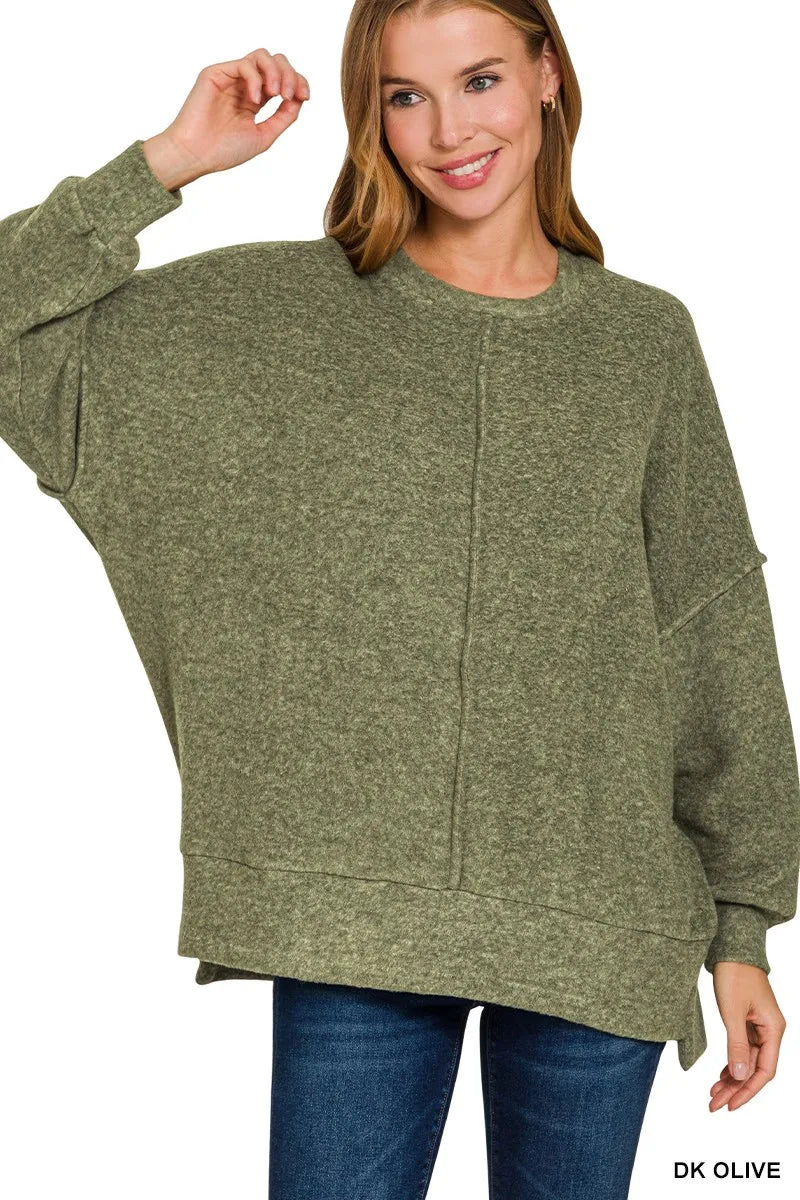 Brushed Melange Hacci Oversized Sweater