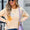 Angel Wings Flower Round Neck Dropped Shoulder Sweater