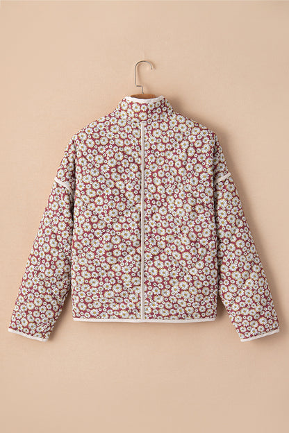 Floral Snap Down Long Sleeve Outerwear