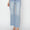 High Rise Crop Wide Fray Hem Jeans