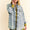 Davi & Dani Curved Hem Diamond Quilted Button Up Denim Shacket