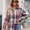 Mandy Pocketed Plaid Collared Neck Long Sleeve Shirt