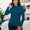 FAM-FAM Ruched Mock Neck Long Sleeve T-Shirt