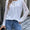 Ivy Lane Quarter Button Round Neck Long Sleeve Blouse