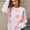 Angel Wings Heart Round Neck Long Sleeve Sweater