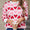 Angel Wings Contrast Heart Round Neck Sweater