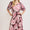 Printed Notched Puff Sleeve Midi Dress Plus Size