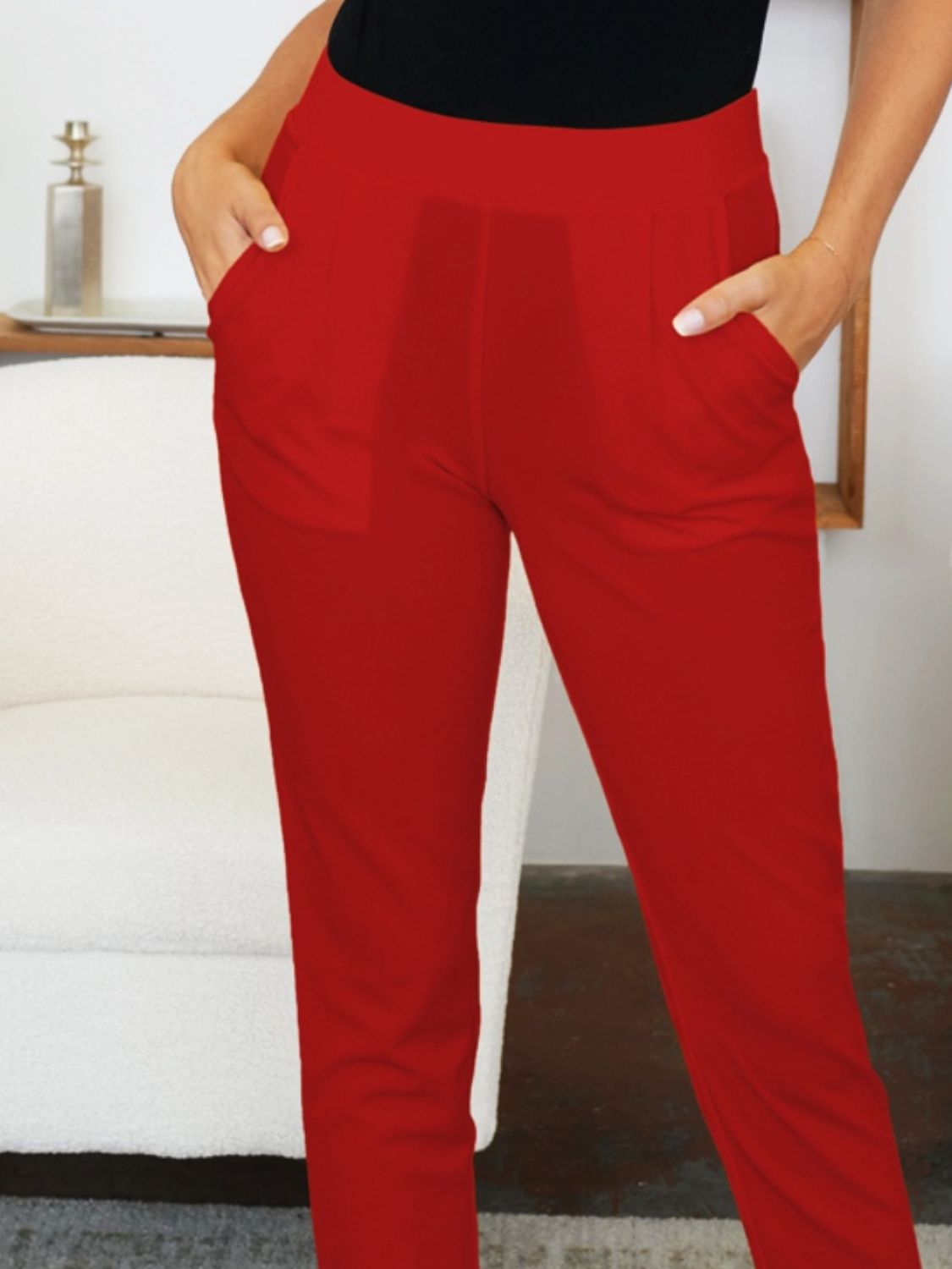 FAM-FAM Pocketed High Waist Skinny Pants