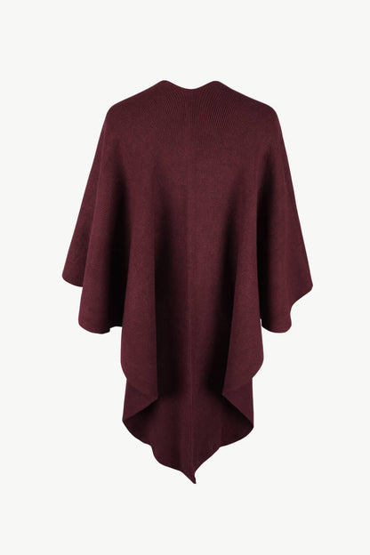 Surplice Neck Pom-Pom Trim Poncho