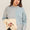 VERY J Color Block Mock Neck Drop Shoulder Sweater