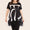 Plus Size Contrast Spliced Mesh T-Shirt and Cropped Leggings Set