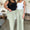 FAM-FAM Ribbed High Waist Flare Pants