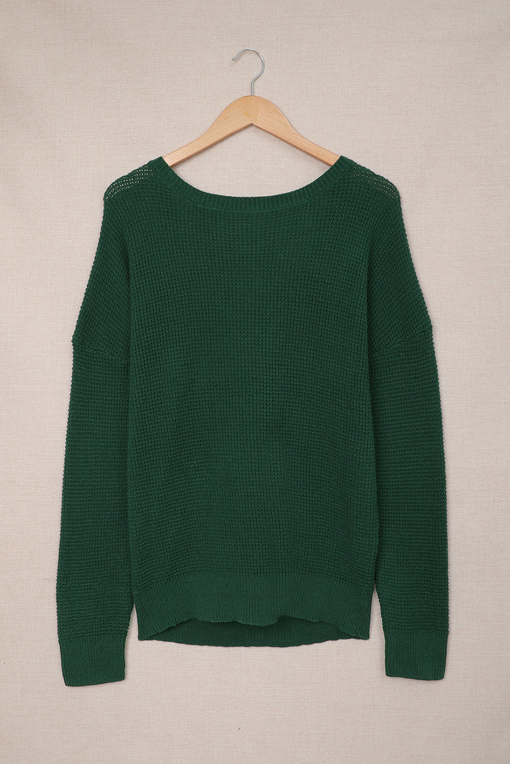 Crisscross Back Boat Neck Sweater