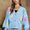 ADORA Flower Button Down Lantern Sleeve Cardigan