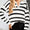 Many Striped Johnny Collar Long Sleeve Sweater