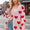 Heart Button Down Long Sleeve Cardigan