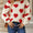 Fuzzy Heart Dropped Shoulder Sweatshirt