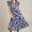 Floral Collared Ruffle Cap Sleeve Midi Dress Plus Size