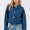 bytos Button Down Cropped Denim Jacket with Patch Pockets