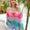 Angel Wings Color Block Openwork Boat Neck Cover Up