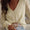 Lace Detail V-Neck Long Sleeve Blouse