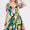 Ces Femme Abstract Print Sweetheart Neck Puff Sleeve Dress