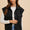 Annie Wear Texture Quilted Snap Down Vest Coat