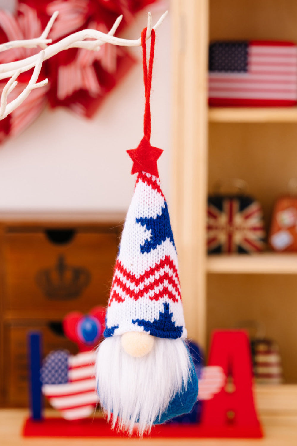 4-Piece Independence Day Knit Hanging Gnomes