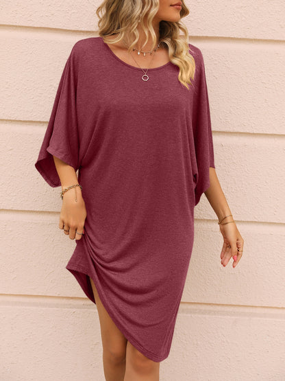 Ivy Lane Round Neck Three-Quarter Sleeve Tee Dress