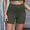 Exposed Seam Decorative Button Yoga Shorts