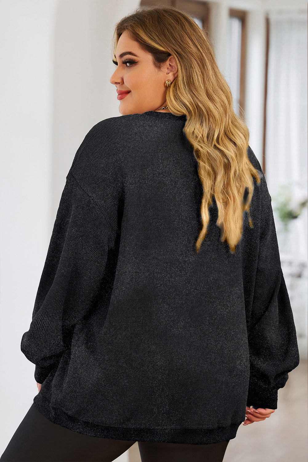 Plus Size LUCKY Round Neck Sweatshirt