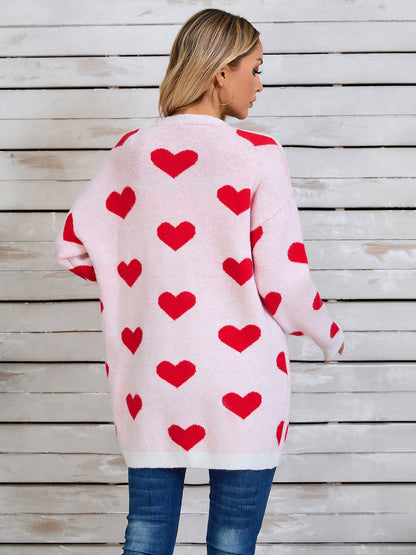 Angel Wings Heart Open Front Long Sleeve Cardigan