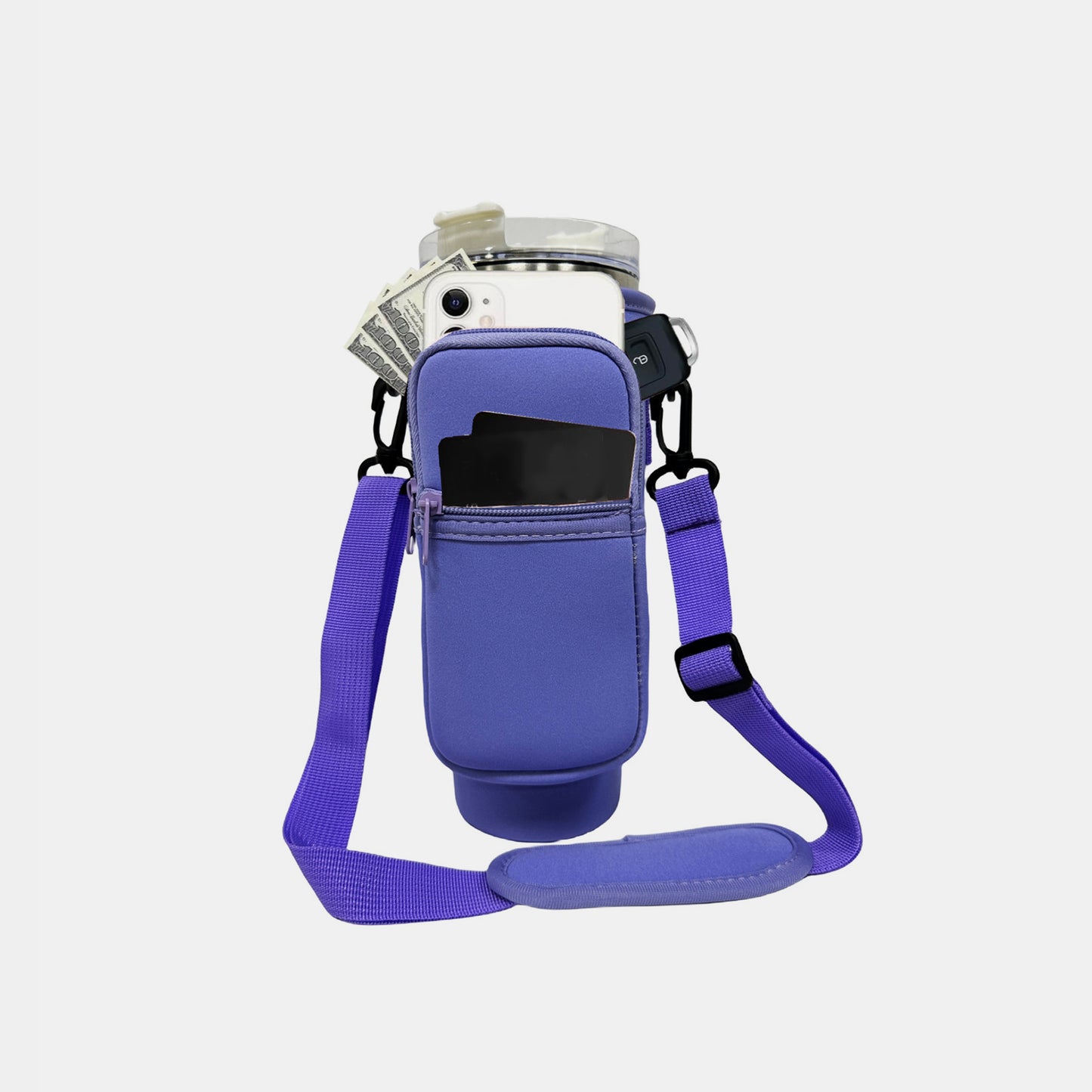 40 Oz Insulated Tumbler Cup Sleeve With Adjustable Shoulder Strap