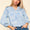 Haptics Full Size Printed Notched Balloon Sleeve Blouse