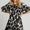 Umgee Full Size Two Tone Abstract Print Puff Sleeve Dress Plus Size