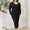 Full Size Ribbed Long Sleeve Midi Slit Dress