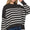 Exposed Seam Striped Oversized Sweater
