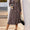 Perfee Leopard Surplice Long Sleeve Midi Dress