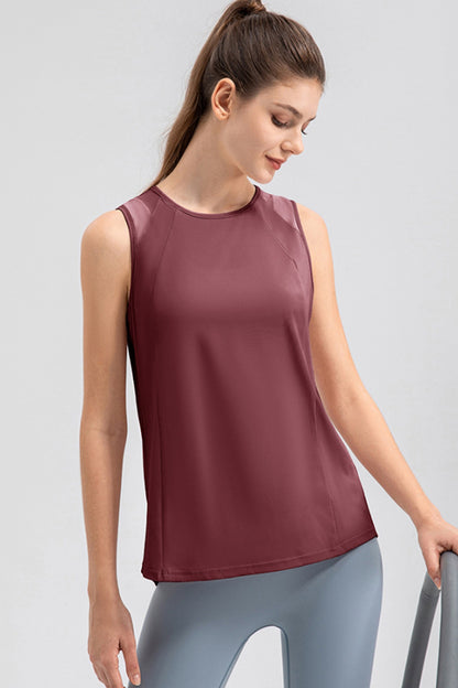 Round Neck Wide strap Active Tank