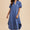 Mineral Washed Button Down Puff Sleeve Shirt Dress
